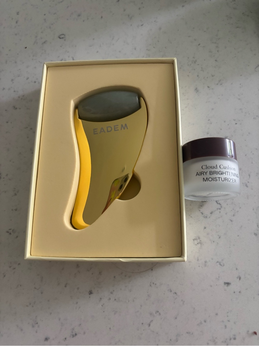 EADEM The Chisel Gua Sha & Jade Facial Sculptor + Cloud Cushion Airy Moisturizer
